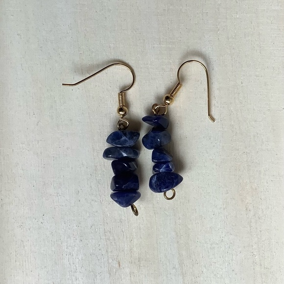 New vintage polished stones dangling earrings - Picture 2 of 5
